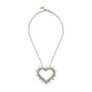 Ketting met hart hanger Alessandra Rich , Gray , Dames