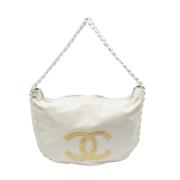 Pre-owned Leather handbags Chanel Vintage , White , Dames