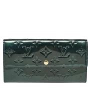 Pre-owned Leather wallets Louis Vuitton Vintage , Green , Dames