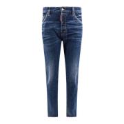 Blauwe Jeans met knoopsluiting Dsquared2 , Blue , Heren