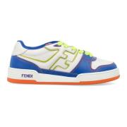 Lage Top Leren Sneakers Blauw Groen Fendi , Multicolor , Dames