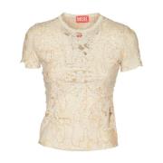 Stijlvolle T-shirts en Polos Diesel , Beige , Dames