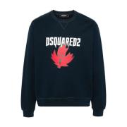 Stijlvolle Sweatshirts voor een trendy look Dsquared2 , Blue , Heren