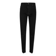 Zwarte Stretch Denim Five Pocket Jeans Dsquared2 , Black , Heren