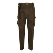 Groene Multi-Pocket Stretch Katoenen Broek Dsquared2 , Green , Heren