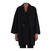 Zwarte Wol Kasjmier Jas Max Mara , Black , Dames