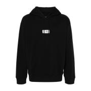 Zwarte hoodie trui met logopatch MM6 Maison Margiela , Black , Heren