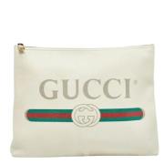 Pre-owned Leather handbags Gucci Vintage , White , Heren