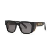 Zwarte Rook Zonnebril Philipp Plein , Black , Unisex