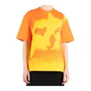 Oranje Geel All-Over Print T-Shirt Jil Sander , Orange , Dames