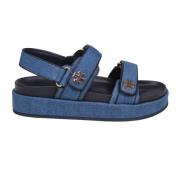 Denim Sneakers Sportieve Sandaal Jeans Blauw Tory Burch , Blue , Dames