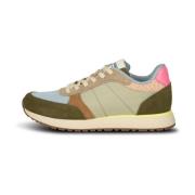 Kleur-geblokkeerde leren sneakers met kurkzool Woden , Multicolor , Da...