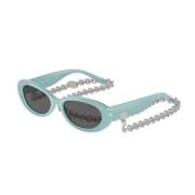 Blauw Frame Donkergrijze Lens Zonnebril Tiffany , Blue , Dames