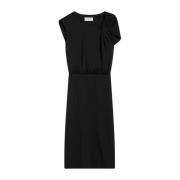 Asymmetrische Zijden Jurk Sportmax , Black , Dames