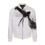 Dragonfly Bomberjack Wit Katoenmix Alexander McQueen , White , Heren