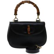 Pre-owned Leather handbags Gucci Vintage , Black , Dames