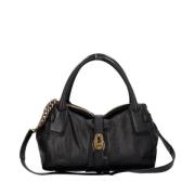 Pre-owned Leather handbags Burberry Vintage , Black , Dames