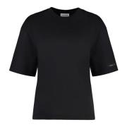 Geribbelde crew-neck T-shirt Calvin Klein , Black , Dames