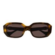 Geometrische Rechthoekige Zonnebril Gender Fluid Stijl Gucci , Brown ,...