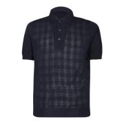 Blauw geruite poloshirt korte mouw Lardini , Blue , Heren