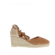 Beige Sleehak Espadrilles Enkelband Castañer , Beige , Dames