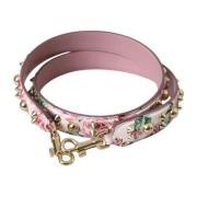 Roze Bloemen Leren Schouderband Dolce & Gabbana , Multicolor , Dames