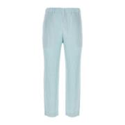 Pastel Blauwe Polyester Broek Issey Miyake , Blue , Heren