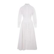 Witte Katoenen Midi Overhemdjurk Alexander McQueen , White , Dames