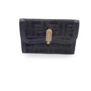 Pre-owned Leather wallets Fendi Vintage , Black , Dames