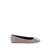 Leren 'Trompette' Ballerina Flats Roger Vivier , Brown , Dames