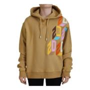 Bruine Hoodie met Print en Logo Dsquared2 , Brown , Dames