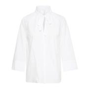 Zuiver Witte Blouse met V-Hals InWear , White , Dames