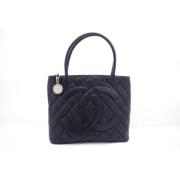 Pre-owned Leather totes Chanel Vintage , Black , Dames