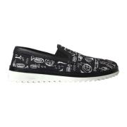 Zwarte Instrument Print Loafers Dolce & Gabbana , Black , Heren