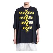 Skeleton-T Oversized Tee Zwart Walter Van Beirendonck , Black , Heren