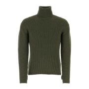 Militaire Stijl Wollen Trui Kenzo , Green , Heren