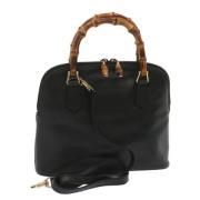 Pre-owned Leather handbags Gucci Vintage , Black , Dames