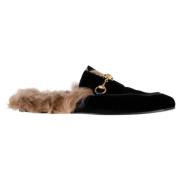 Pre-owned Velvet flats Gucci Vintage , Black , Dames