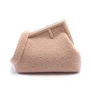 Pre-owned Leather clutches Fendi Vintage , Beige , Dames