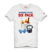 Six Pack T-Shirt MC2 Saint Barth , White , Heren