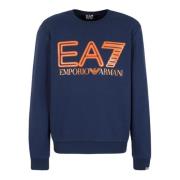 Blauwe Logo Sweatshirt Lente/Zomer 2024 Emporio Armani EA7 , Blue , He...