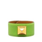 Pre-owned Leather bracelets Hermès Vintage , Green , Dames