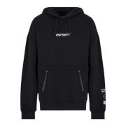 Zwarte Hoodie Infinity Model Emporio Armani EA7 , Black , Heren