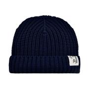 Blauwe Wol Beanie Hoed Logo Vivienne Westwood , Blue , Heren