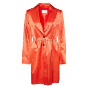 Pre-owned Satin outerwear Valentino Vintage , Orange , Dames