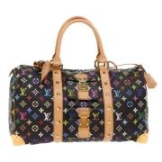 Pre-owned Canvas handbags Louis Vuitton Vintage , Black , Dames