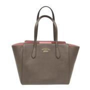 Pre-owned Leather totes Gucci Vintage , Gray , Dames