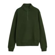 Geborsteld Fleece Half Zip Sweatshirt Soulland , Green , Unisex