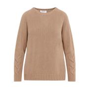 Gebreide Treccia Trui in Kameel Max Mara , Beige , Dames