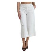 Elegante witte Cropped Denim Jeans Dolce & Gabbana , White , Dames